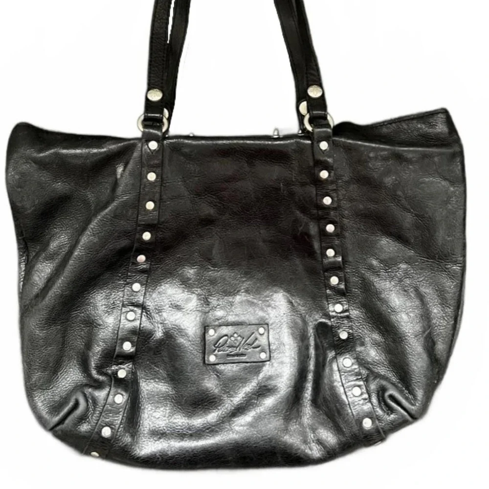 Patricia Nash Large‎ Black Leather Benvenuto Tote Shoulder Bag